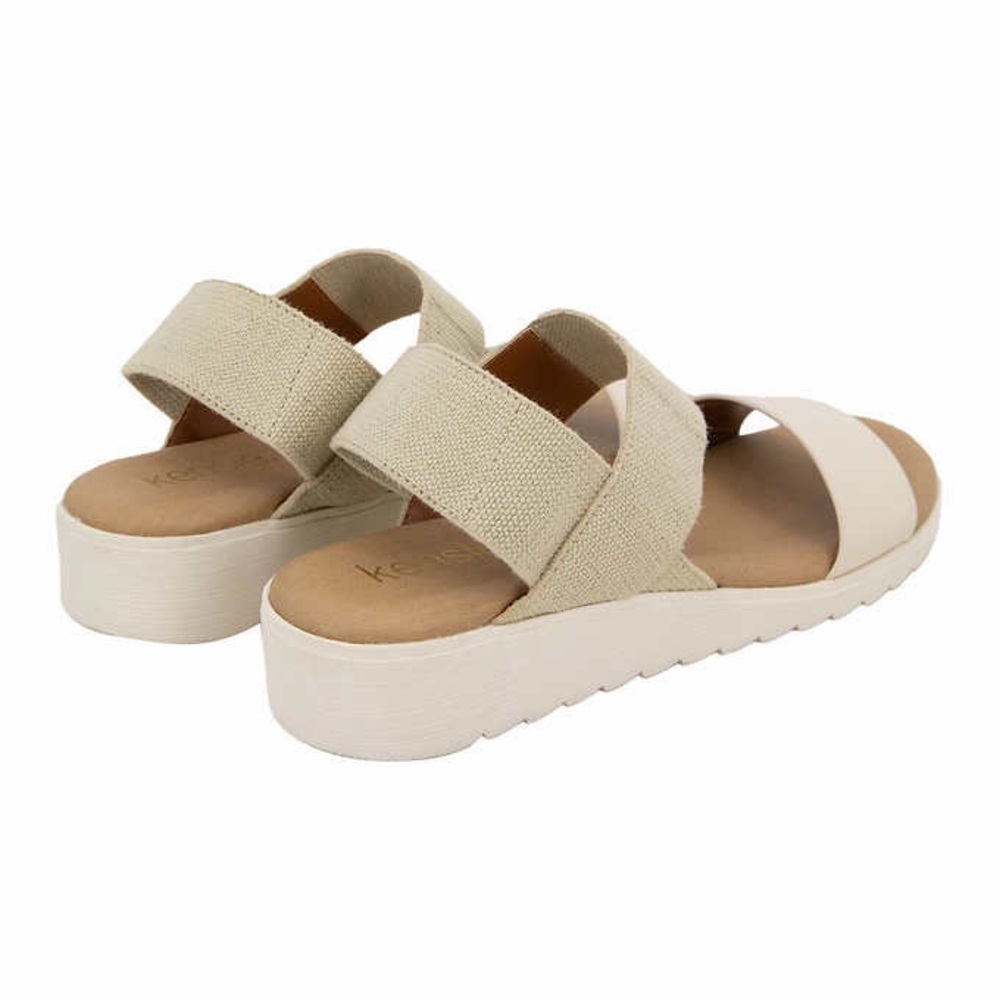 Kensie Beige and Cream Elastic Strap Sandals - Picture 2 of 5